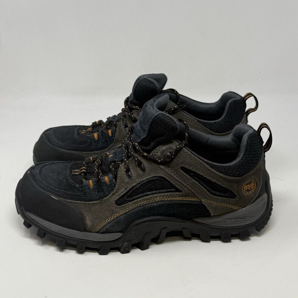 Timberland Pro Mudsill Steel Toe Work Shoes Mens 7.5 Blue Gray Suede Lace Up - Picture 2 of 16
